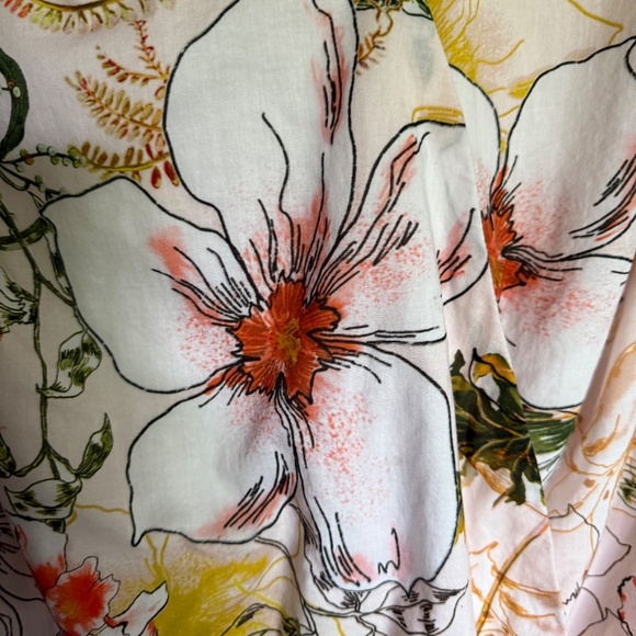 International Concepts Pink Floral Puff Sleeve Surplice Blouse Top Plus Size 2X - Picture 3 of 11